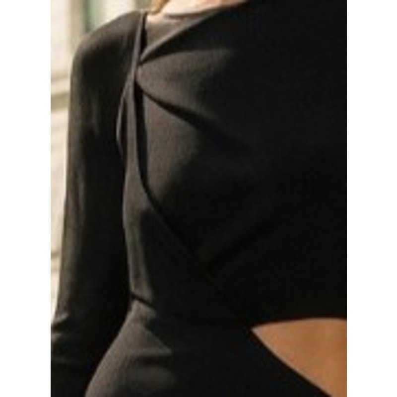 Paris Georgia Lola Black Cutout Maxi Dress Gallery Opening Quiet Luxury S Nwt — image 3 of 8